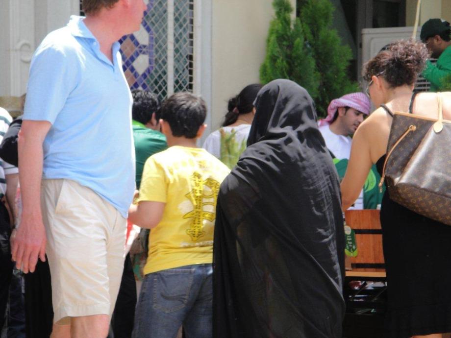 Shoppers at the market