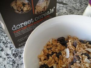 Cereal in a bowl with a packet