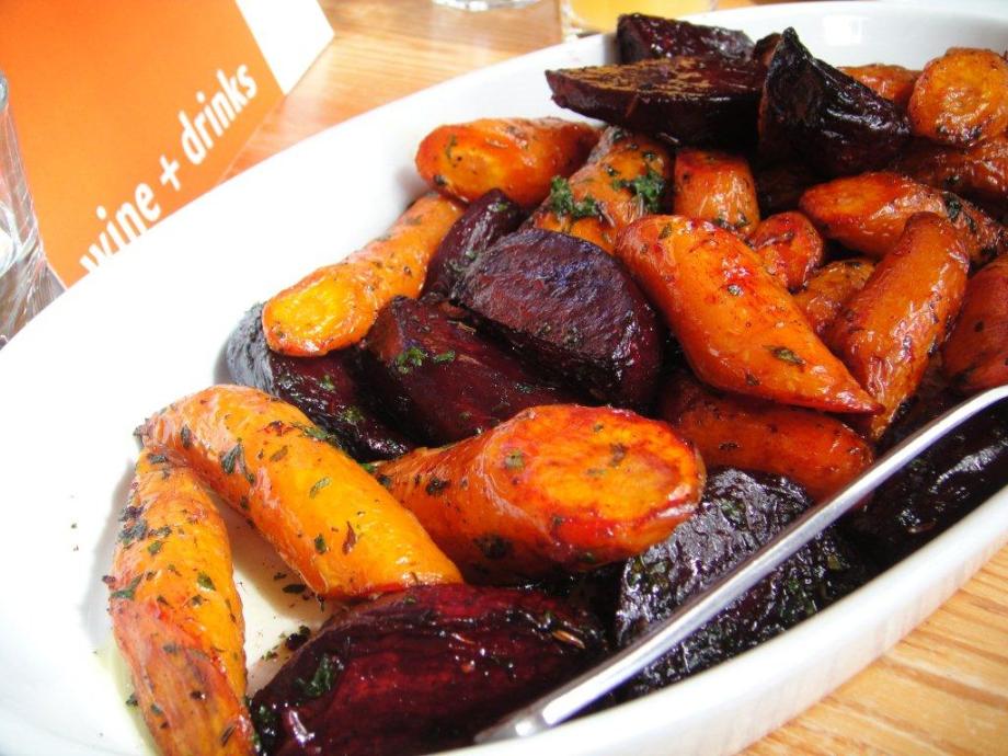 roasted carrots and beetroot