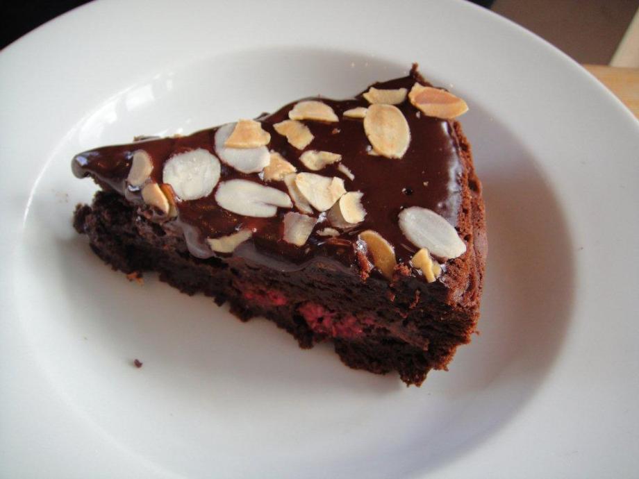chocolate and raspberry tart
