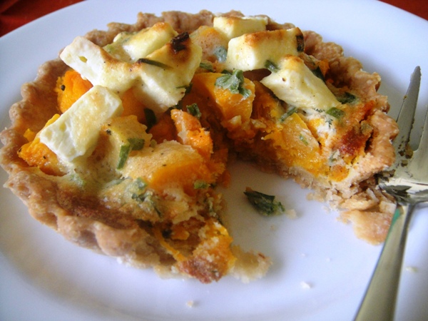 Butternut and feta tartlets