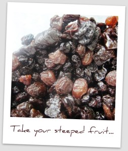 Fruit steeped in brandy