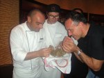 Truffle-hunter Carlo and the Ronda Locatelli chefs smell truffle