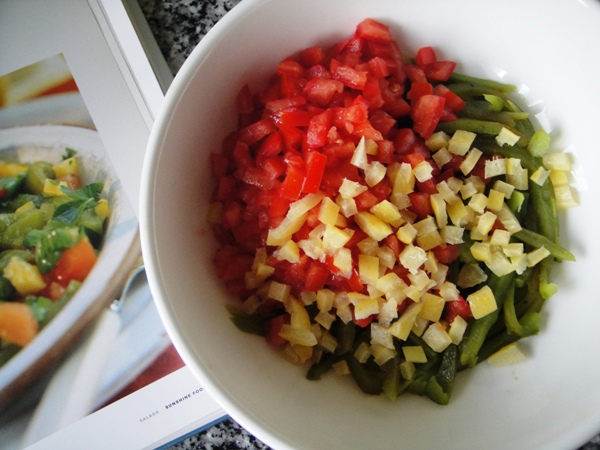 Chopped tomatoes, peppers and preserved lemons