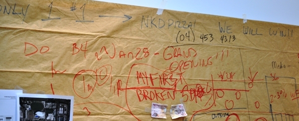 The scribble board in the office