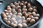 Meatballs frying