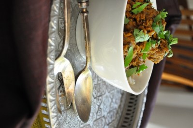 Turkish meatballs with aubergine puree