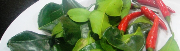 Lime leaves and chillis