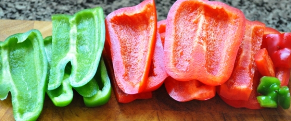 green and red peppers