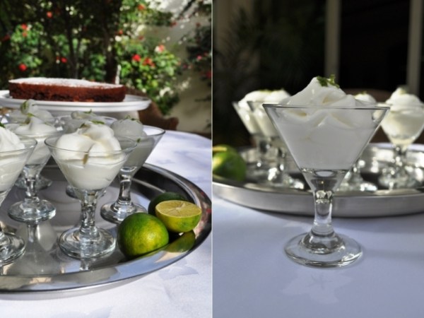 Lime cake and margarita creams