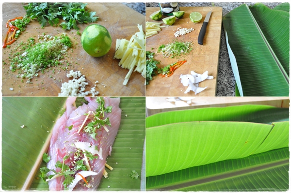 Preparing the fish dish