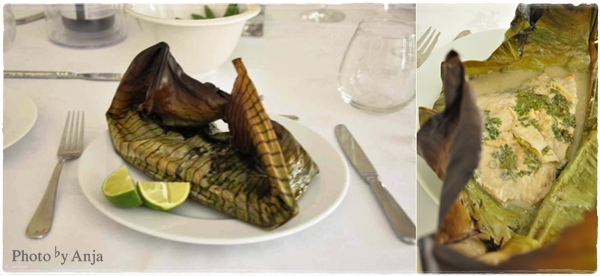 Fish in banana leaf