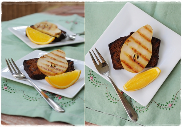 Gingerbread and pears on BBQ(2) Gingerbread and pears