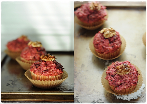 Beetroot and walnut muffins (collage 2) Beetroot and walnut muffins