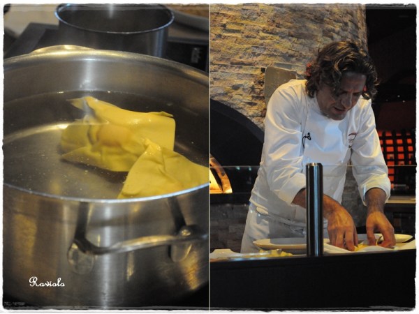 Making and serving raviolo