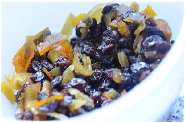 Dried fruit soaked in rum