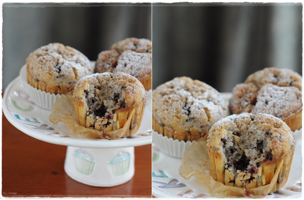 Raspberry and choclate muffins