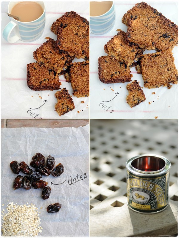 Date flapjacks and ingredients