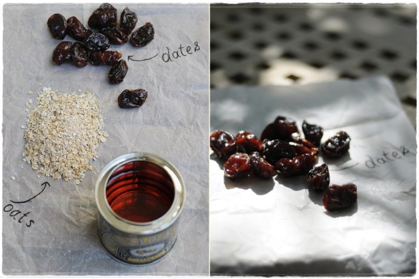 Dates, oats, golden syrup, sunshine