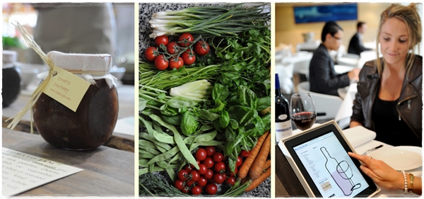 Artisan chutney, local vegetables, ipad menus