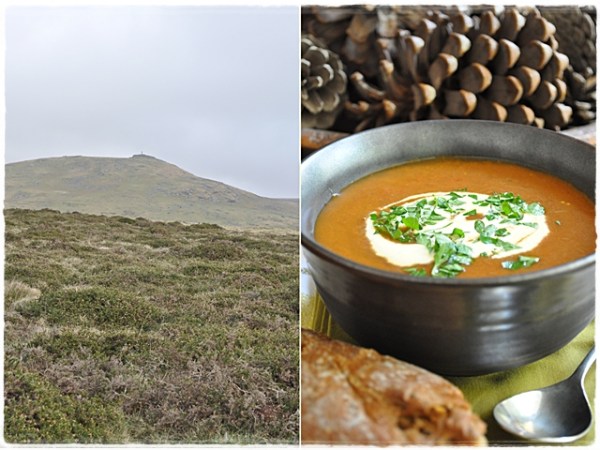 Goulash soup and a view of Brat Tor, Dartmoor
