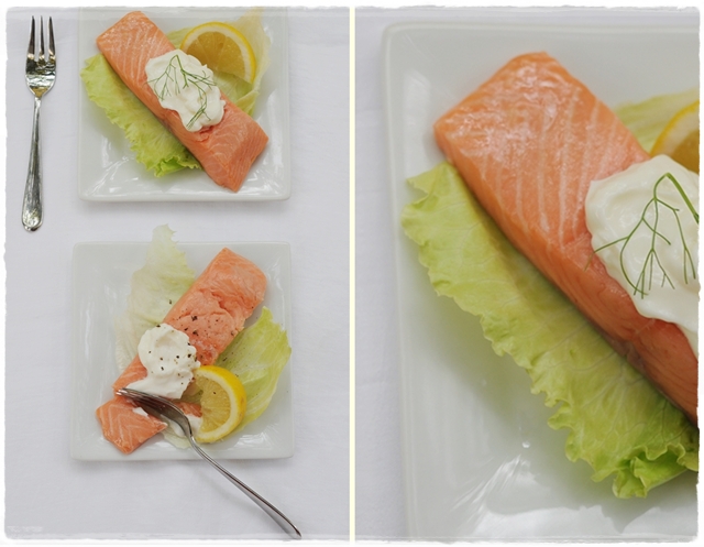 Poached salmon