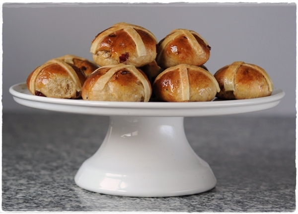 Cranberry and Cointreau hot cross buns