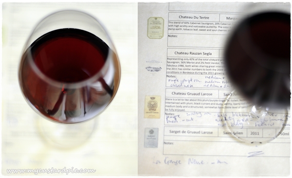 Red wine and wine notes