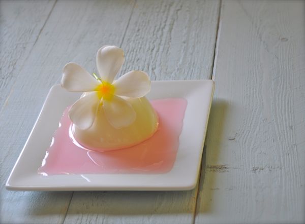 Cadamom panna cotta with rosewater syrup