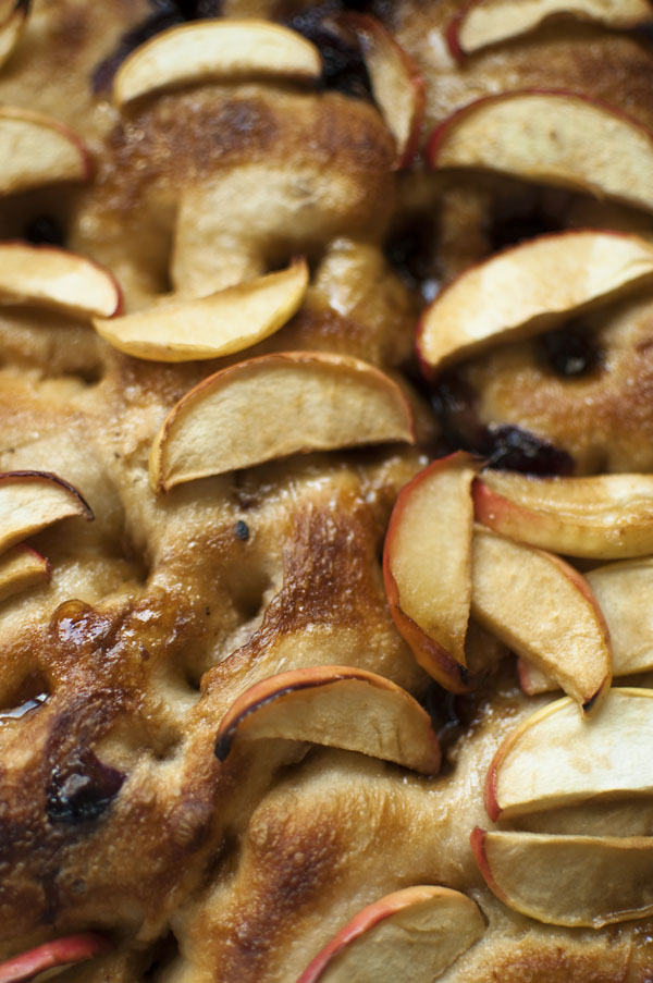 Blueberry and apple salted caramel focaccia