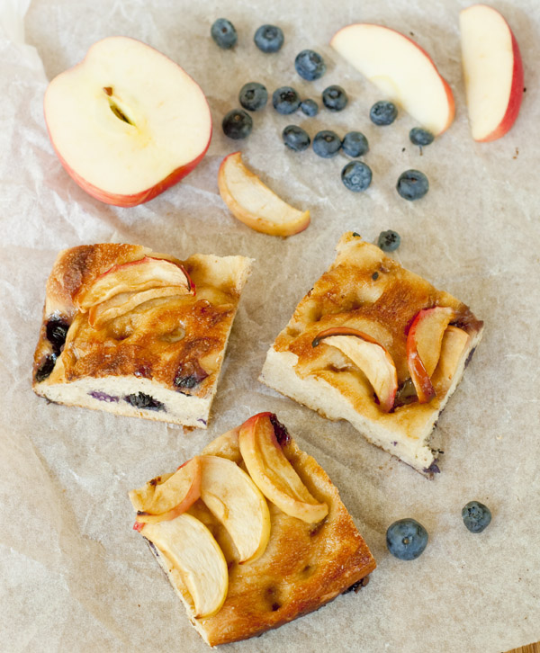 Blueberry and apple salted caramel focaccia