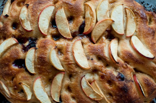 Blueberry and apple salted caramel focaccia