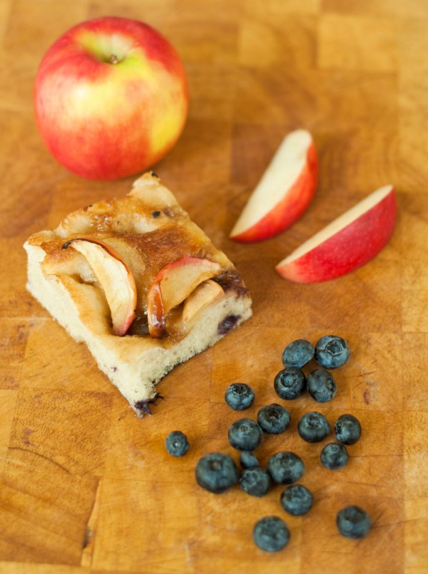 Blueberry and apple salted caramel focaccia