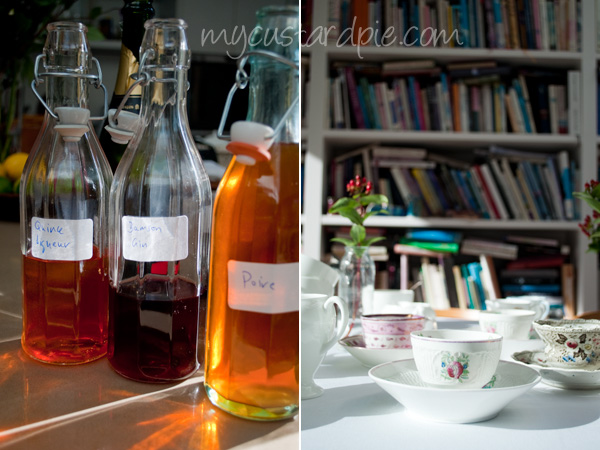 liqueurs and bookshelves