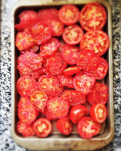 tomatoes ready for the oven