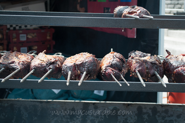 meat on barbecue