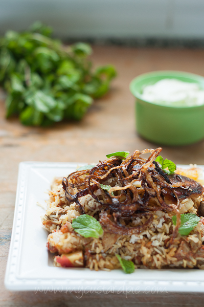 Lamb with crispy potato base