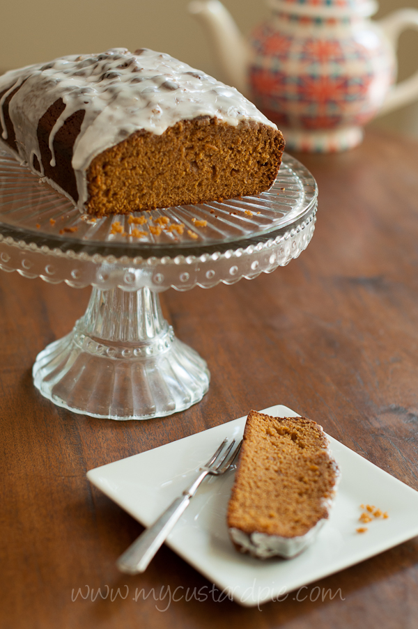 Ginger cake with lemongrass icing