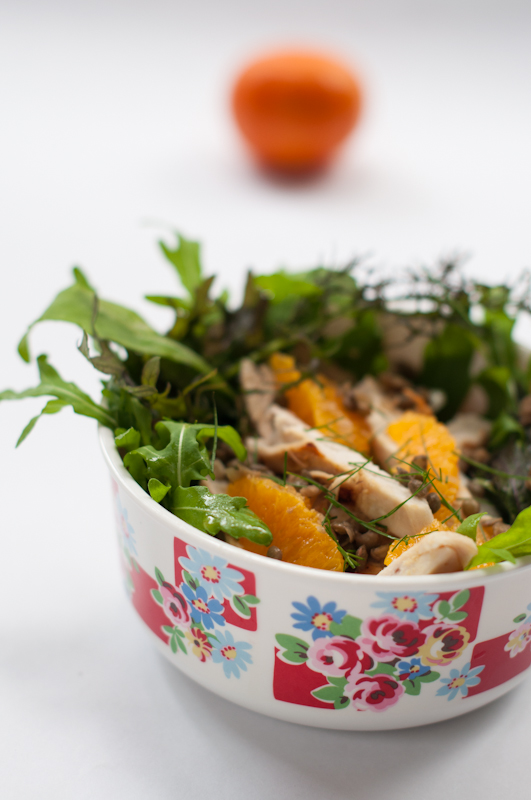 Lentil, chicken, fennel and orange salad - www.mycustardpie.com