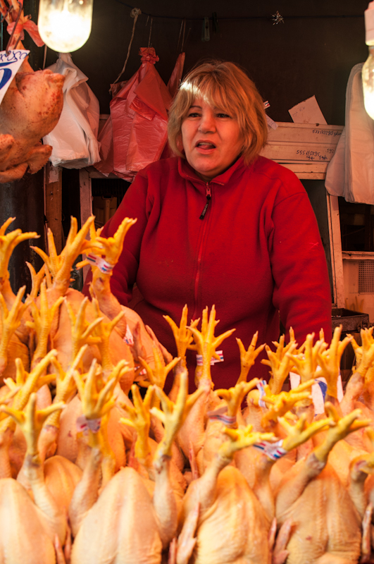 Chicken seller, Tbilisi market Georgia - My Custard Pie