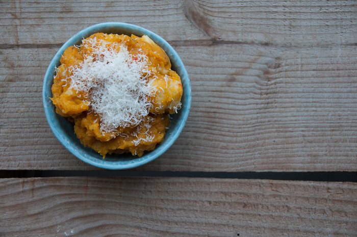 Gnocchi with butternut squash sauce