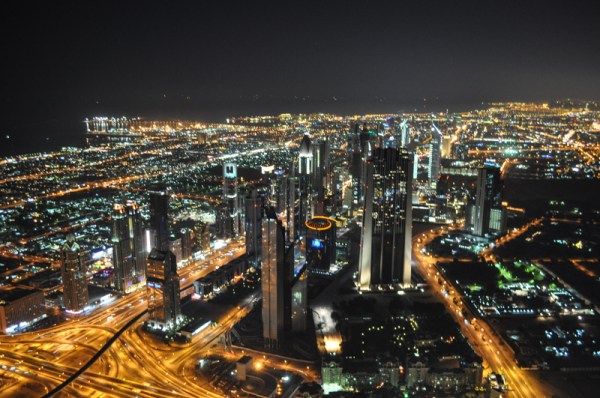 View from the Burj Khalifa at night