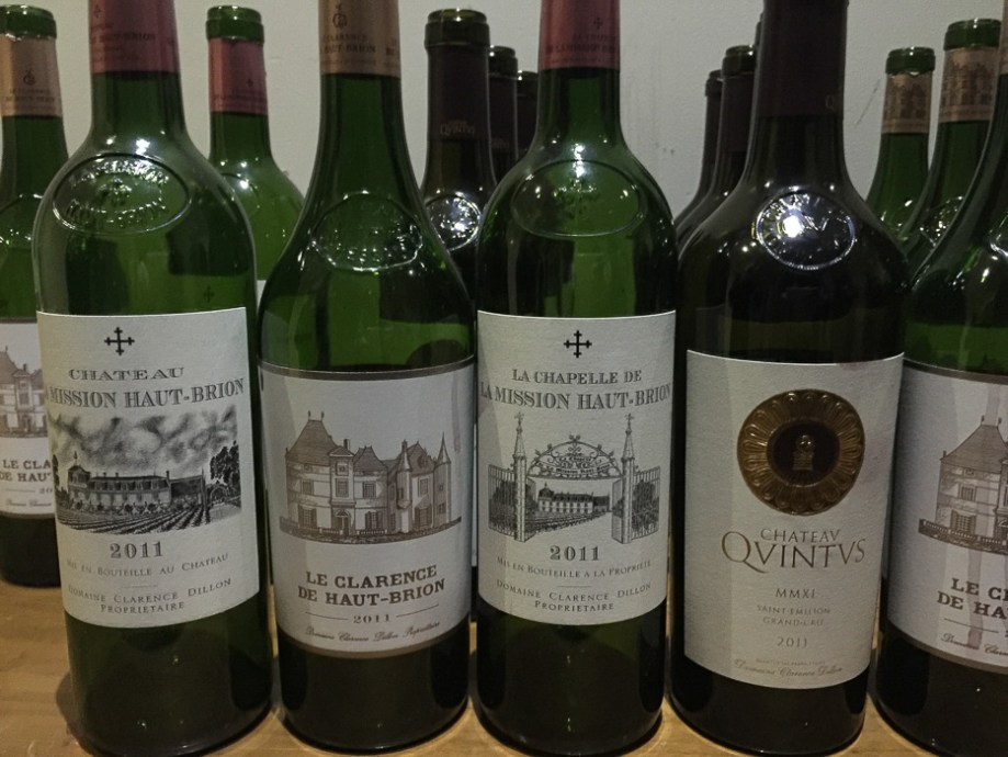 A few of the bottles we tasted from the 2011 horizontal tasting of Haut Brion - more about December food experiences on mycustardpie.com