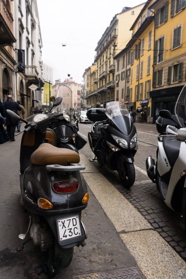 Scooters in Milan Italy on mycustardpie.com