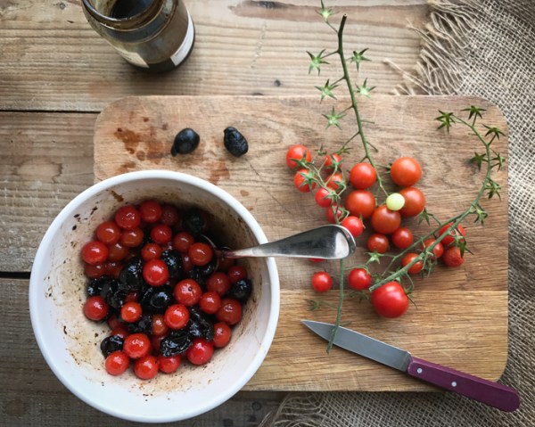 Roast caprese stuffed mini peppers