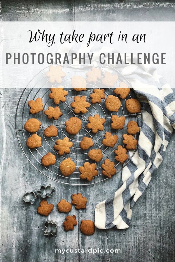 Gingerbread biscuits in a leaf shape for an Instagram photography challenge