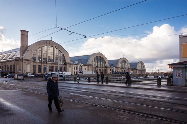 Domed buildings of the central market in Riga