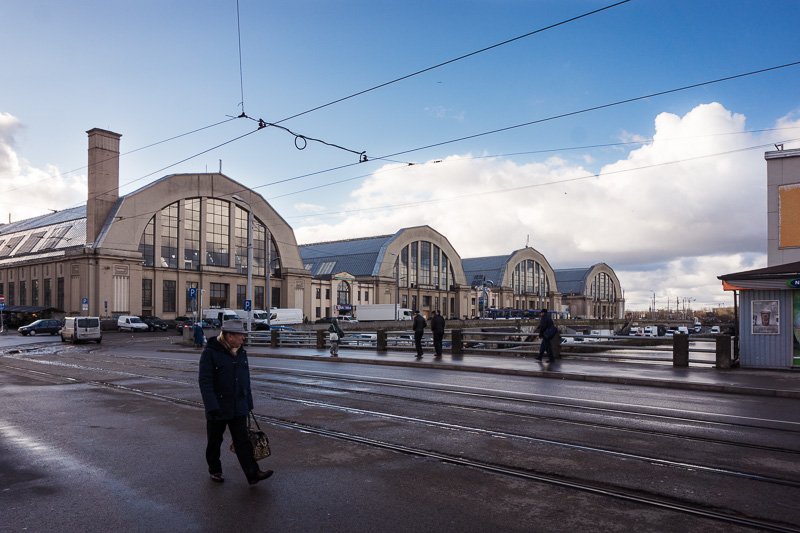 Domed buildings of the central market in Riga