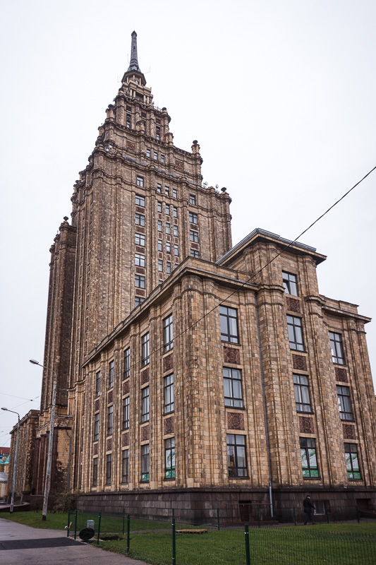 A tall building with a spire