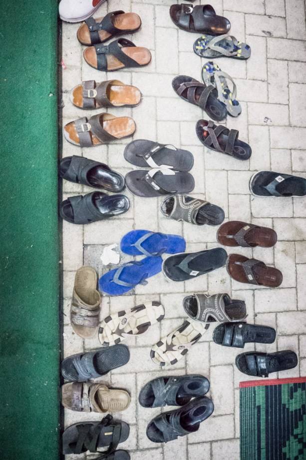 shoes outside the mosque